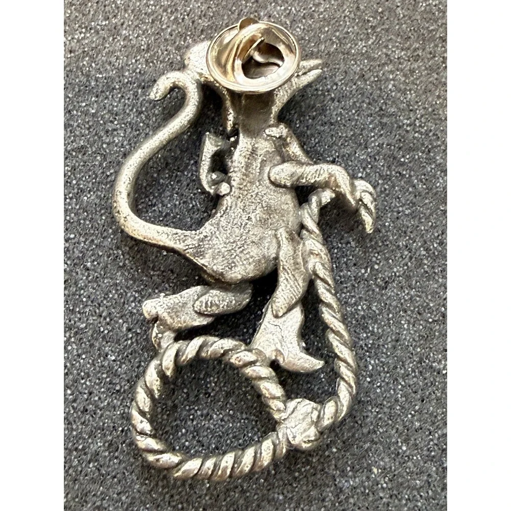 Vintage Handcrafted Pewter Brooch‎ Pin Eye/ Sunglass Holder USA